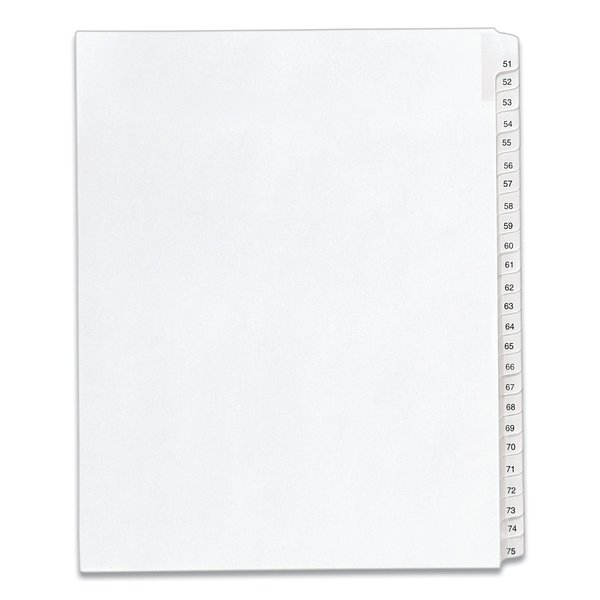 Avery Dennison Index Tab, Allstate 51-75, White, PK25 01703